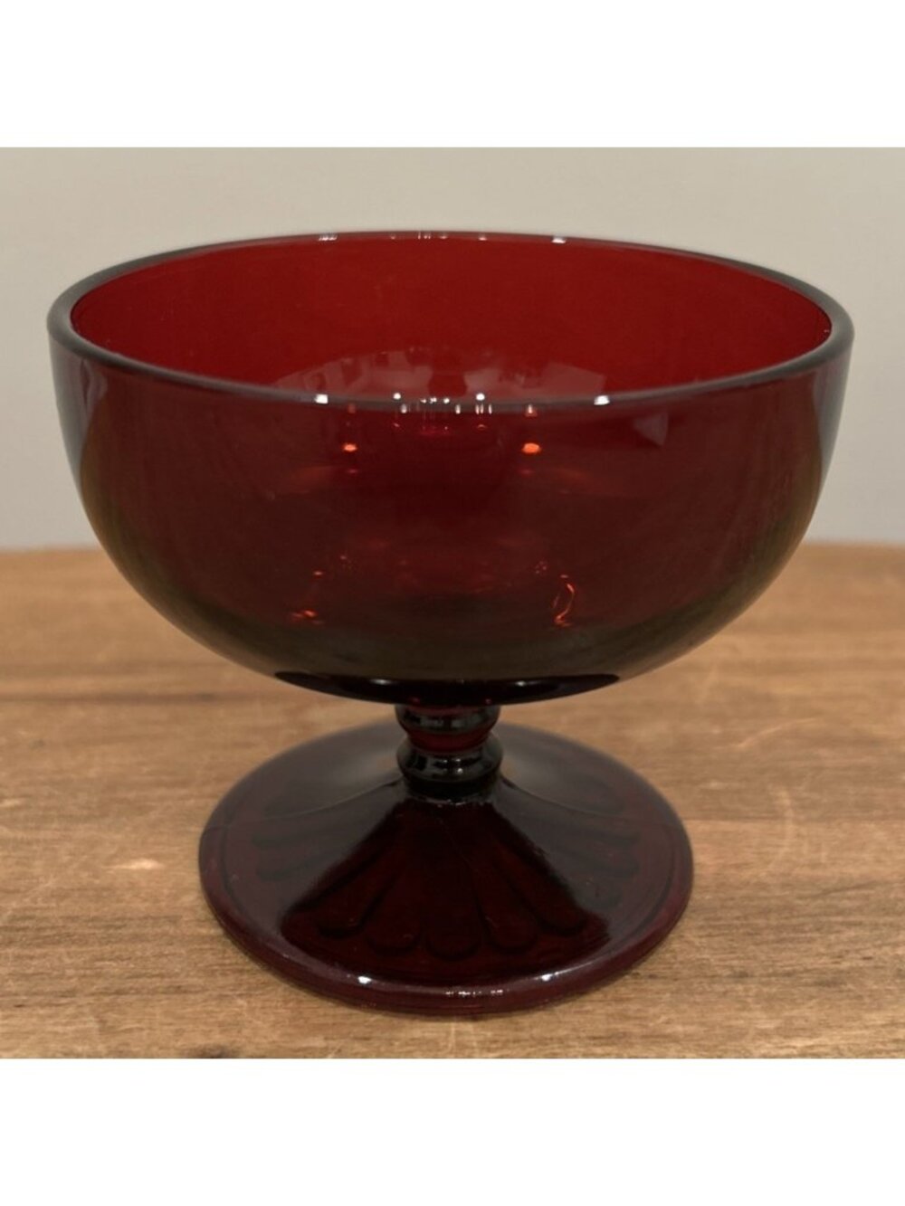 Vintage Anchor Hocking Monarch Royal Ruby Red Glass 3 1/8" Sherbet Dessert Bowl